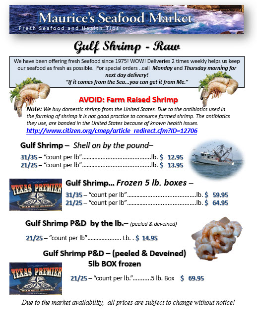 gulf shrimp, raw shrimp, us shrimp
